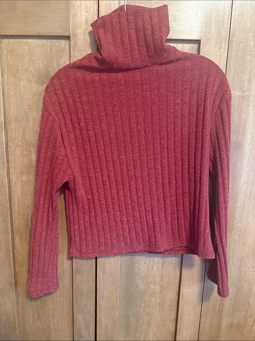 Olivia Rae Ribbed Turtleneck Sweater - Rust